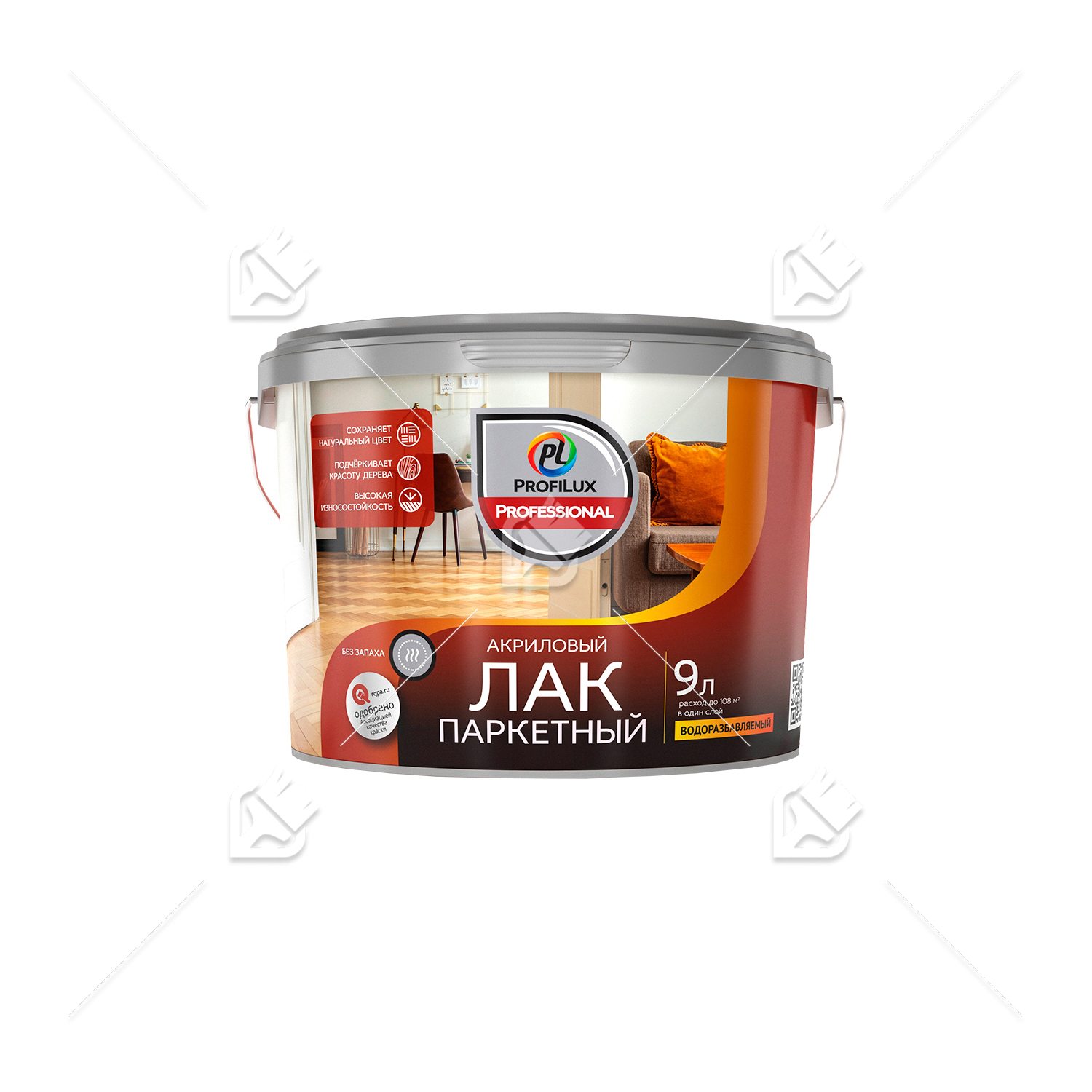 Лак паркетный акриловый Profilux Professional глянцевый 9 л