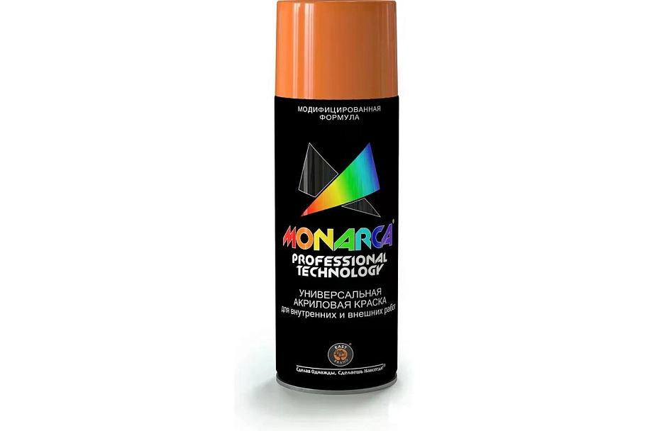 Краска универсальная аэрозольная акриловая Eastbrand Monarca RAL 2004 оранжевая 520 мл.
