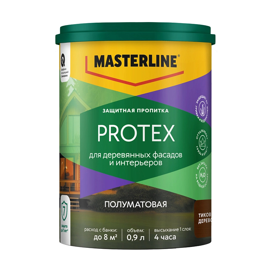 Защитная пропитка Masterline Protex Тиковое дерево 0,9л