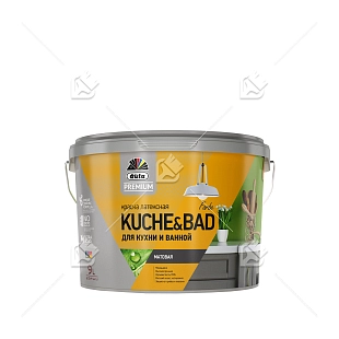 Краска латексная для кухни и ванной Dufa Premium KUCHE & BAD матовая база 1 9 л