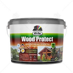 Пропитка декоративная для защиты древесины Dufa Wood Protect бесцветный 9 л