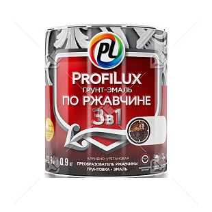 Грунт-эмаль на ржавчину 3 в 1 Profilux полуматовая чёрная 0,9 кг.
