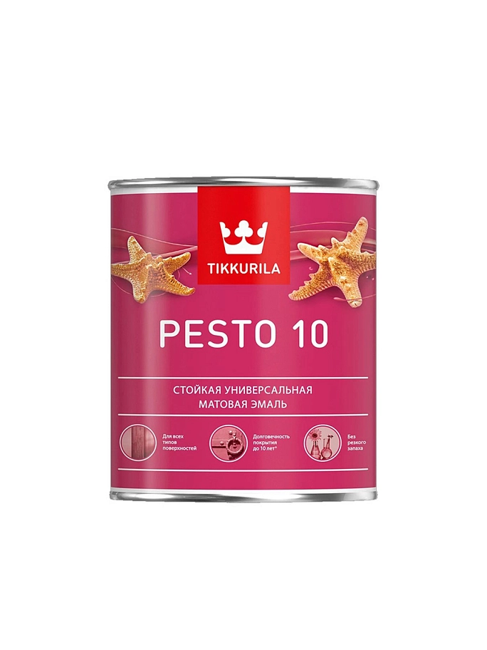 Эмаль универсальная Tikkurila PESTO 10 A матовая 0,9л