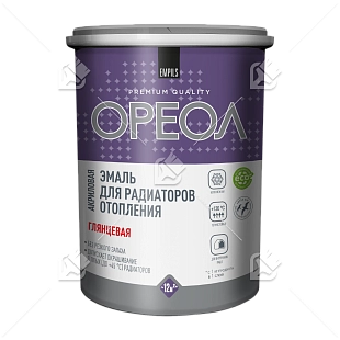 Эмаль для радиаторов акриловая для внутренних работ Ореол матовая белая 1,1 кг