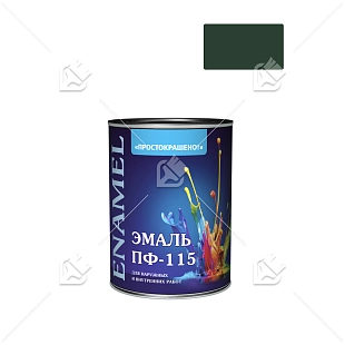 Эмаль ПФ-115 универсальная алкидная Простокрашено темно-зеленая 0,8 кг