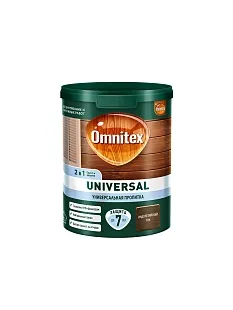 Пропитка защитная для дерева Omnitex Universal 2 в 1 индонезийский тик 0,9 л