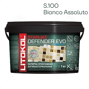 Затирка эпоксидная Litokol Starlike Defender Evo S.100 абсолютно белый 1 кг.