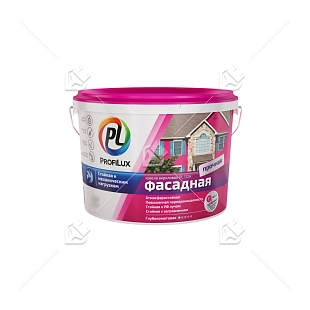 Краска фасадная влагостойкая акриловая Profilux ВД краска PL-112А глубокоматовая белая 3 кг.