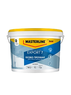 Краска для стен и потолков латексная Masterline Export-7 матовая база BW 9 л